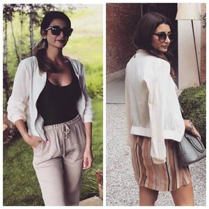Karma For a Cure Tan/Beige Lago Di Como Textured Lightweight Zip Jacket